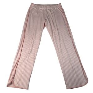 LAKE Pajama Pants Womens Small Pink White Striped Pima Cotton Coastal Sleepwear